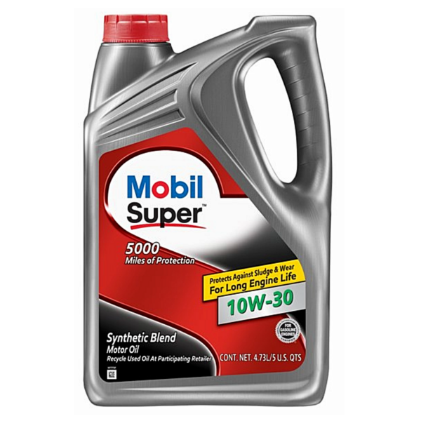 MOBIL SUPER 5000 SYNTHETIC BLEND MOTOR OIL 10W-30 5 QT