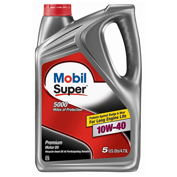 MOBIL SUPER 5000 SYNTHETIC BLEND MOTOR OIL 10W-40 5 QT