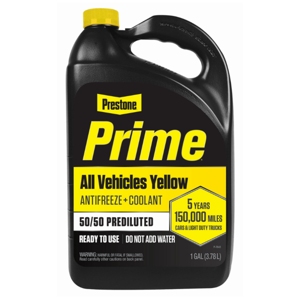 PRESTONE PRIME ALL VEHICLES YELLOW 50/50 PREDILUTED ANTIFREEZE 1 GAL